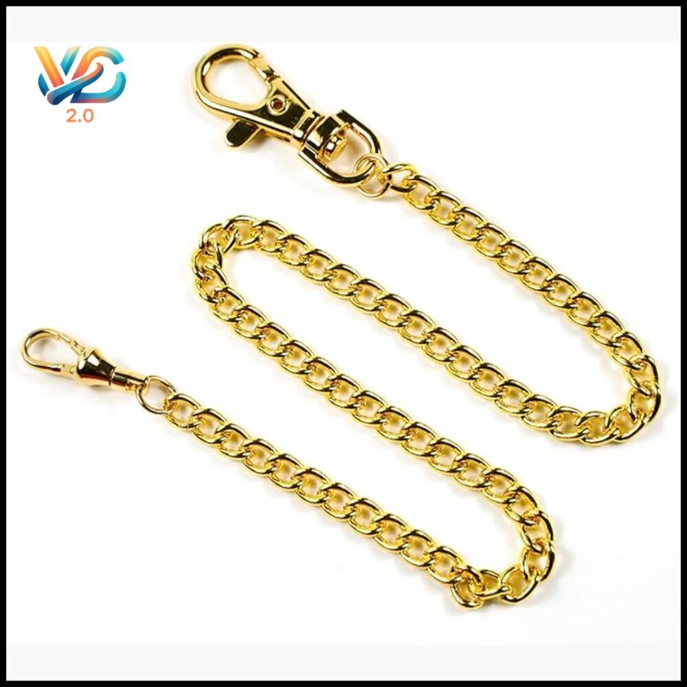 Vintage Metal Pocket Watch Chain Albert Vest Clip 14.56 Inches